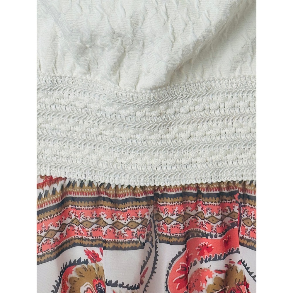 rue21 Strapless Dress Women XL Red Paisley Handkerchief Hem Boho Sweetheart - Picture 4 of 6
